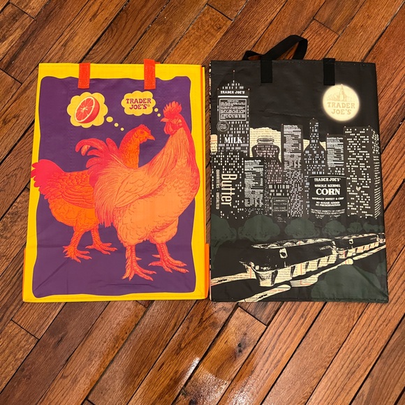 Handbags - Trader Joe’s ORANGE CHICKEN & NOCTURNE Bag Reusable Shopping Grocery Bag Rare